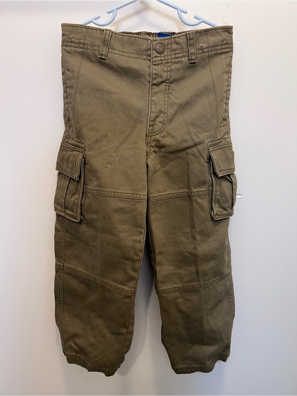 Old Navy Boys Olive Cargo Pants - Durable Casual Workwear